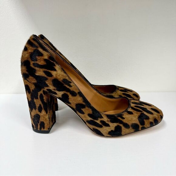 J. McLaughlin Shoes - J McLaughlin Mila 9 Leopard Cow Hair Chunky Heels Round Toe